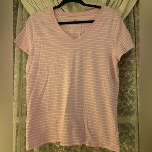 ❤️5 for $20❤️GAP Women's Light Pink Striped Short Sleeve Tee